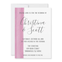 Rosa Watercolor Brushstroke Bröllopsinbjudan