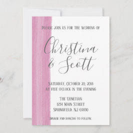 Rosa Watercolor Brushstroke Bröllopsinbjudan Inbjudningar