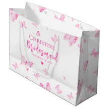 Rosa Watercolor Butterflies Bridesmaid Tack