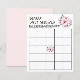 Rosa Watercolor Butterfly Baby Shower Bingo Game
