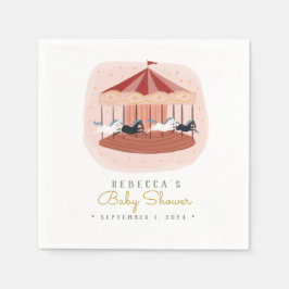 Rosa Watercolor Carousel babydusch Napkins Pappersservett