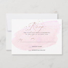 Rosa Watercolor Champagne Bubbles+Calligraphy OSA Inbjudningar