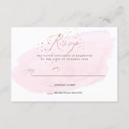 Rosa Watercolor Champagne Bubbles+Calligraphy OSA Inbjudningar