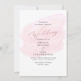 Rosa Watercolor Champagne Bubbles Elegant Inbjudningar