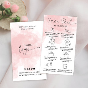 Rosa Watercolor Chemical Peel Care Instructions Visitkort