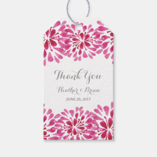Rosa Watercolor Chrysanthemum Gift-Märkre Presentetikett