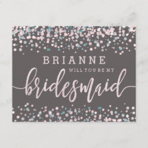 Rosa Watercolor Confetti blir min bridesaid