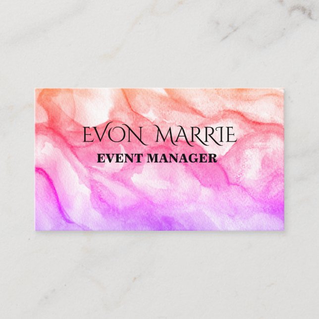 Rosa Watercolor Cscustom Business Card Visitkort (Framsida)