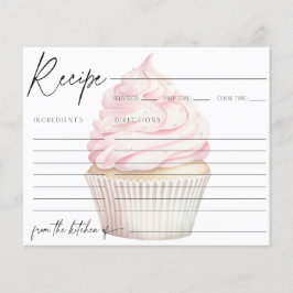 Rosa Watercolor Cupcoa-receptkort