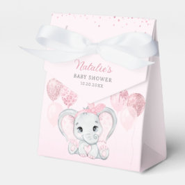 Rosa Watercolor Cute Elephant Girl Baby Shower Presentaskar