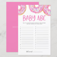 Rosa Watercolor Donuts Baby ABC Baby Shower Game