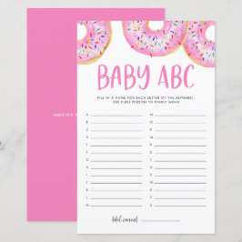 Rosa Watercolor Donuts Baby ABC Baby Shower Game