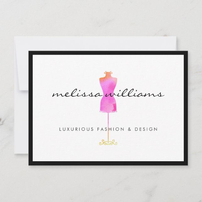 Rosa Watercolor Dress Mannequin Gift Certificate (Framsida)