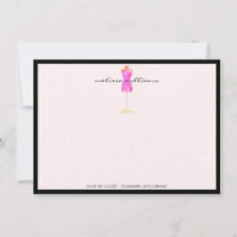 Rosa Watercolor Dress Mannequin II Flat Notecard