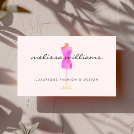 Rosa Watercolor Dress Mannequin Mode Stylist Visitkort