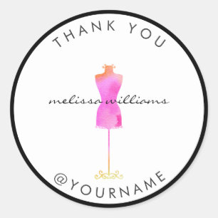 Rosa Watercolor Dress Mannequin Poshmark Seller Runt Klistermärke