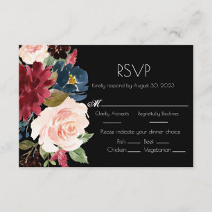 Rosa Watercolor Elegant bröllop OSA Kort