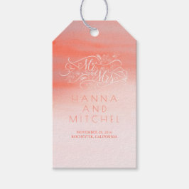 Rosa Watercolor Elegant Typography White Bröllop Presentetikett