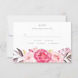 Rosa Watercolor English Bouquet Bröllop OSA Card