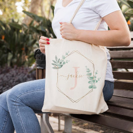 Rosa Watercolor Eucalyptus Ram Monogrammed Tygkasse