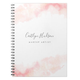  Rosa Watercolor Feminine Makeup-artist  Anteckningsbok