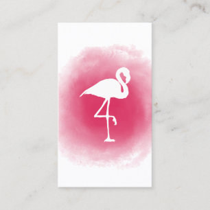 Rosa Watercolor Flamingo, Affärskort Visitkort