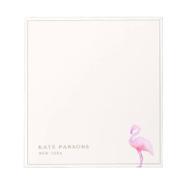 Rosa Watercolor Flamingo Anteckningsblock