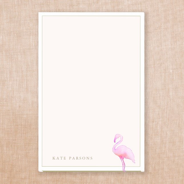 Rosa Watercolor Flamingo Anteckningsblock Post-it Block (Skapare uppladdad)