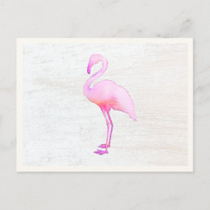 Rosa Watercolor Flamingo Telefonkort Vykort