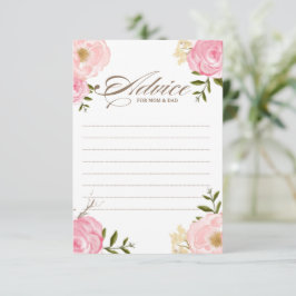 Rosa Watercolor Flowers Baby Shower Adapter II Rådkort