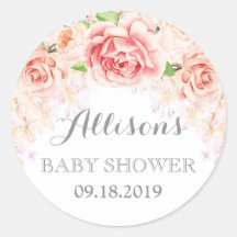 Rosa Watercolor Flowers Baby Shower-favoriter