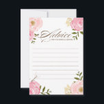 Rosa Watercolor Flowers Bröllop Adapter Rådkort<br><div class="desc">Ett vismiskt "Råd för bruden och brudgummen"-kort med vattenfärgade rosor och ro. Det här blir perfekt för vår och "Det är en flicka" babydusch. Det finns en matchande inbjudan och tillbehör till babyduschen.</div>
