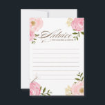 Rosa Watercolor Flowers Bröllop Adapter Rådkort<br><div class="desc">Ett vismiskt "Råd för bruden och brudgummen"-kort med vattenfärgade rosor och ro. Det här blir perfekt för vår och "Det är en flicka" babydusch. Det finns en matchande inbjudan och tillbehör till babyduschen.</div>