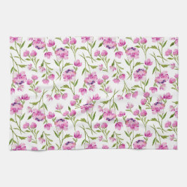 Rosa Watercolor Flowers Kitchen Towel Kökshandduk