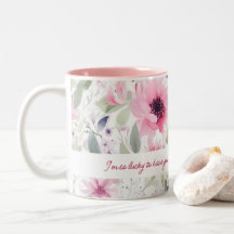 Rosa Watercolor FLowers Mönster | Bidrag till Mamm