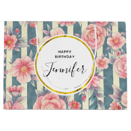 Rosa Watercolor Flowers on Rand Birthday