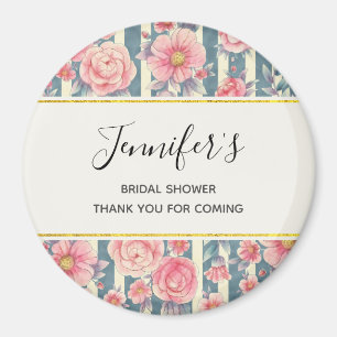 Rosa Watercolor Flowers on Rand Birthday Magnet