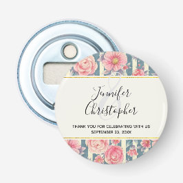 Rosa Watercolor Flowers on Rand Wedding Favor Flasköppnare