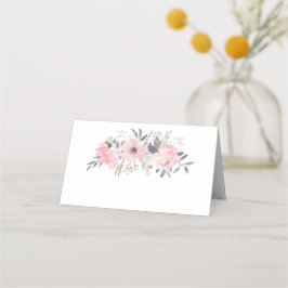  Rosa Watercolor Flowers on White | Placeringskort