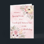 Rosa Watercolor Flowers Sister in Law Birthday Kort<br><div class="desc">Födelsedag för syster i juridik med vintage rosa vattenfärgblommor och tankfull vers.</div>