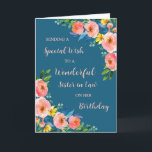 Rosa Watercolor Flowers Sister in Law Birthday Kort<br><div class="desc">Födelsedag för syster i juridik med vintage rosa vattenfärgblommor och tankfull vers.</div>