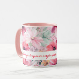 Rosa Watercolor FLowers Skriv ut | Bidrag till Mam Mugg