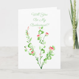 Rosa Watercolor Garden Bouquet Kort