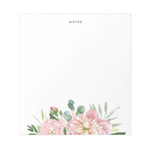  Rosa Watercolor Garden Rosor Anpassningsbar Anteckningsblock