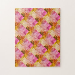 Rosa Watercolor Geometric Mönster Pussel