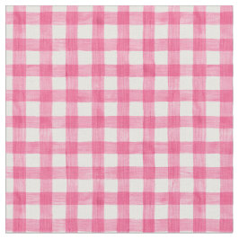 Rosa Watercolor Gingham Fabric Tyg