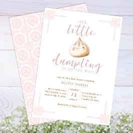 Rosa Watercolor Girl Baby Shower I Inbjudningar
