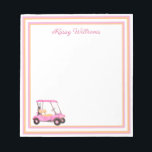 Rosa Watercolor Golf Cart Namn Anteckningsblock<br><div class="desc">En lysande golfvagn - rosa vattenfärg - smakfull - redo till springa - anteckningsblocket. Det här är en underbar gåva till allt golf älskare - roligt/attraktiv/unik. Anpassa det med din namn. Om du har några designfrågor eller en speciell begäran, skicka en chatta eller ett e-postmeddelande till: charmdesignstudio@rcn.com så hjälper vi...</div>
