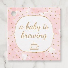 Rosa Watercolor Guld A baby brinner tack Gåvor Etiketter