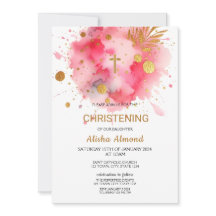 Rosa Watercolor Guld CHRISTENING